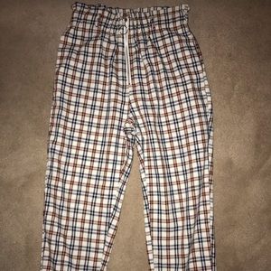 SHEIN Exposed Plaid Peg Pants